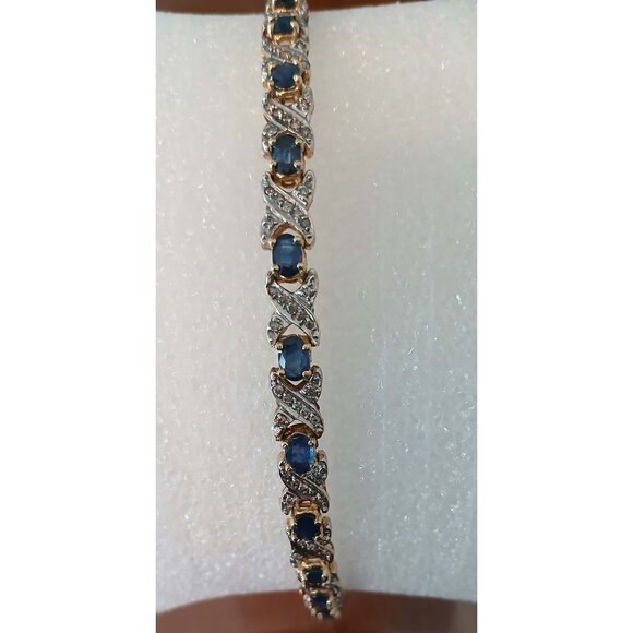 Sapphire Diamond 14k Yellow Gold Heirloom Bracelet - Picture 8 of 10